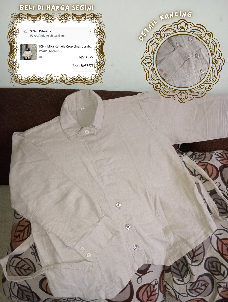 gigglezey's tweet photo. @KomunitasMurah 
WTS Kemeja Crop Linen size L
• LD nya -+110
• Panjang lengan -+53
• Panjang baju -+55
baru dua kali pemakaian, aku jual di harga 60k aja guis bisa nego tipis 🫰🏻
BISA JERUK 🍊‼️ https://t.co/kPQk7OKUVv