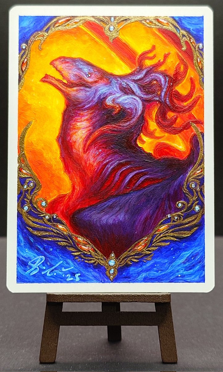 is3tk's tweet image. Liiga Smilshkalne様@liiga_s_artよりマグマ・オパス/Magma Opusのアーティストプルーフ🃏
とにかく作品のクオリティが凄すぎる✨
まさにカードに描かれた絵画🖼️
ゴールド部分の光り方と宝石っぽい部分の立体感が画像だと分かりにくいのが悲しい😭
#Artistproof
#MTGA_Alchemy
#MagicTheGathering