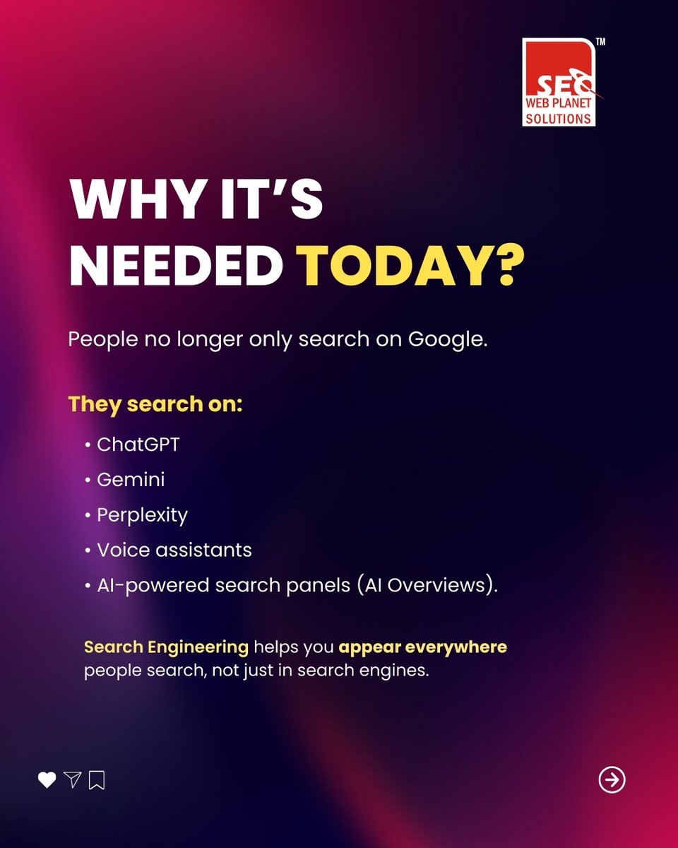 seowebplanet's tweet photo. Check full post on our LinkedIn Page:
https://t.co/EYmXfHXbvM

#SearchEngineering #FutureOfSearch #SEO2026 #DigitalMarketingStrategy #AIDrivenSearch #BrandVisibility #MarketingInsights #SEOWebPlanetSolutions #BusinessGrowth #AISEO https://t.co/4xXBGoxCkr