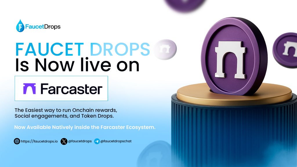 FaucetDrops officially launches on Farcaster. A new home for onchain rewards.

We’re excited to announce that FaucetDrops is officially available natively within the Farcaster ecosystem on <a href="/Celo/">Celo.eth/acc 🦇 🌳</a> Network.

This launch makes it easier than ever for builders, communities, and DAOs