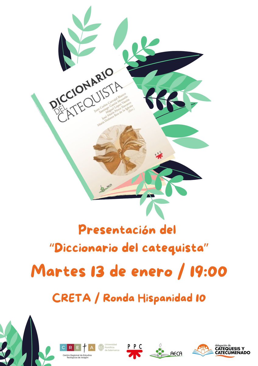 La Asociación de catequetas de España (AECA) ha editado en <a href="/PPCEspana/">PPC Editorial España</a> un Diccionario de términos catequísticos para catequistas. Es un proyecto en el que han participado varios profesores del CRETA <a href="/ArchiZaragoza/">Archidiócesis de Zaragoza</a> <a href="/iglesiaenaragon/">Iglesia en Aragón</a> Presentación en Zaragoza el 13 de enero