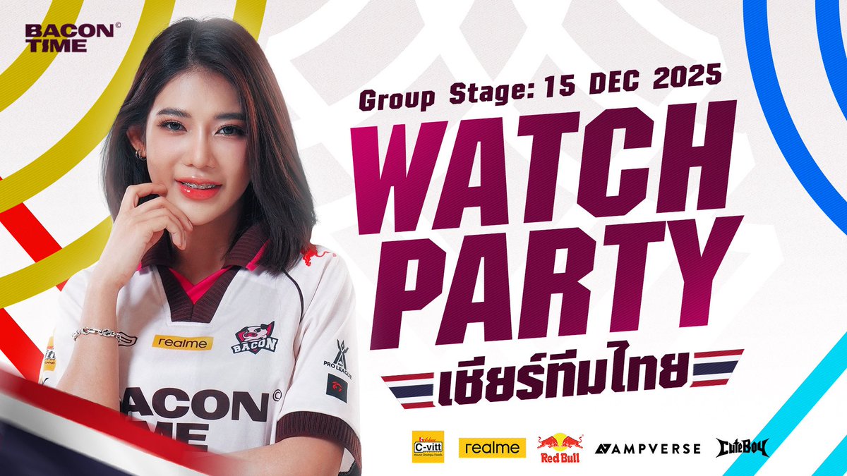 bacontimes's tweet photo. 🔴 เปิดจอมาเชียร์ทีมชาติไทยลุ้นเหรียญซีเกมส์ 

ไปพร้อมกับพี่ฟ้า A bluegem ใน Watch Party ตอนนี้ >> https://t.co/a0DaRnMln8

#ทีมBaconTime #Abluegem #BACdiwa https://t.co/ADkk5QZuGC