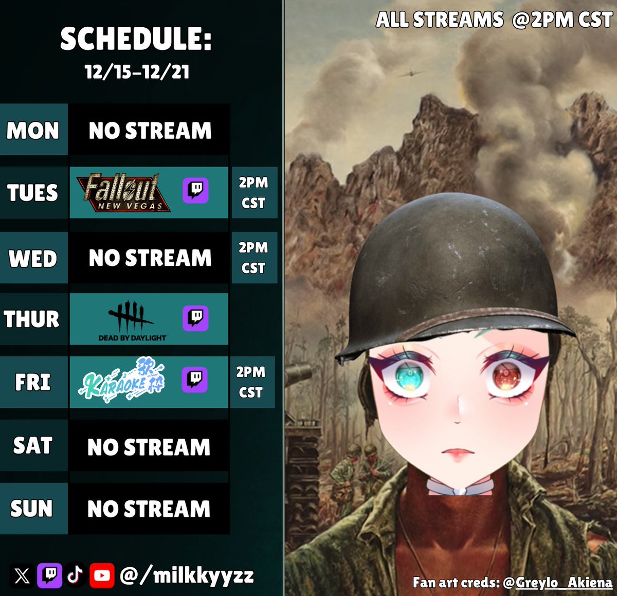 Milkkyyzz's tweet image. Schedule for this week, its looking rough boys..
