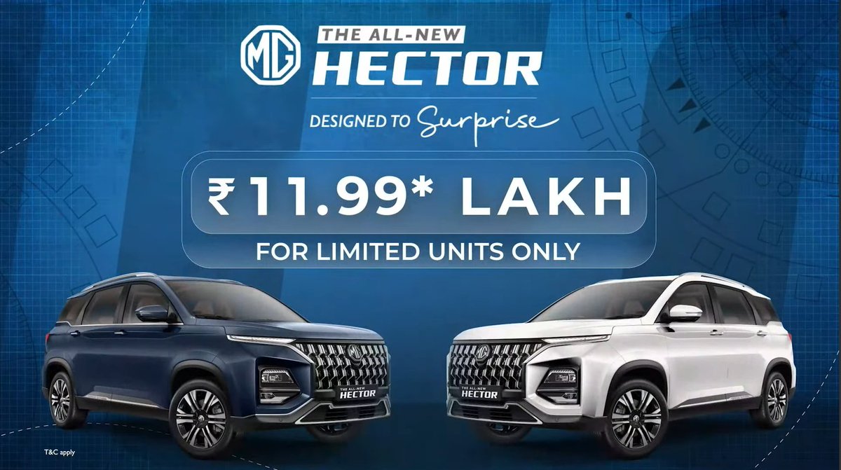 Automobwissen's tweet photo. 🚨 The All New MG Hector Facelift launched at Rs 11.99 Lakhs 🔥 only.....
Comment your opinion on the new design.

#morrisgarages #mg #hector #newcar https://t.co/Zg5rGNMyV6