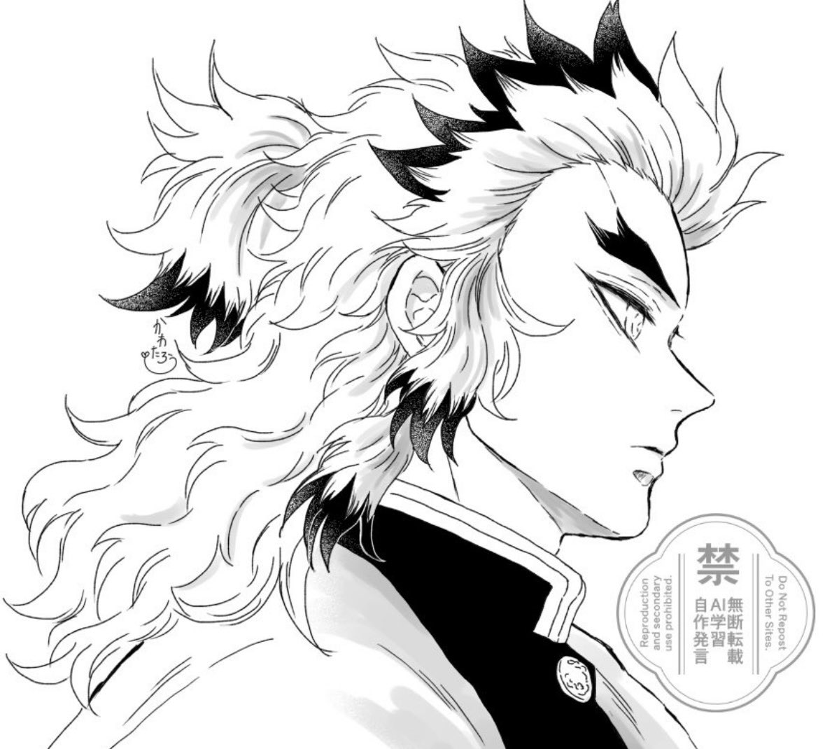 これも今年描いて気に入ってる🔥さん☺️横顔は毎回安定しないんだけど💦この横顔は自分のイメージ通りに描けたと思って