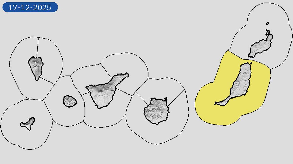 15/12 10:24 AVISOS PASADO MAÑANA | Canarias: costeros. Nivel máximo de aviso: amarillo.
Actualizaciones en aemet.es/es/eltiempo/pr…