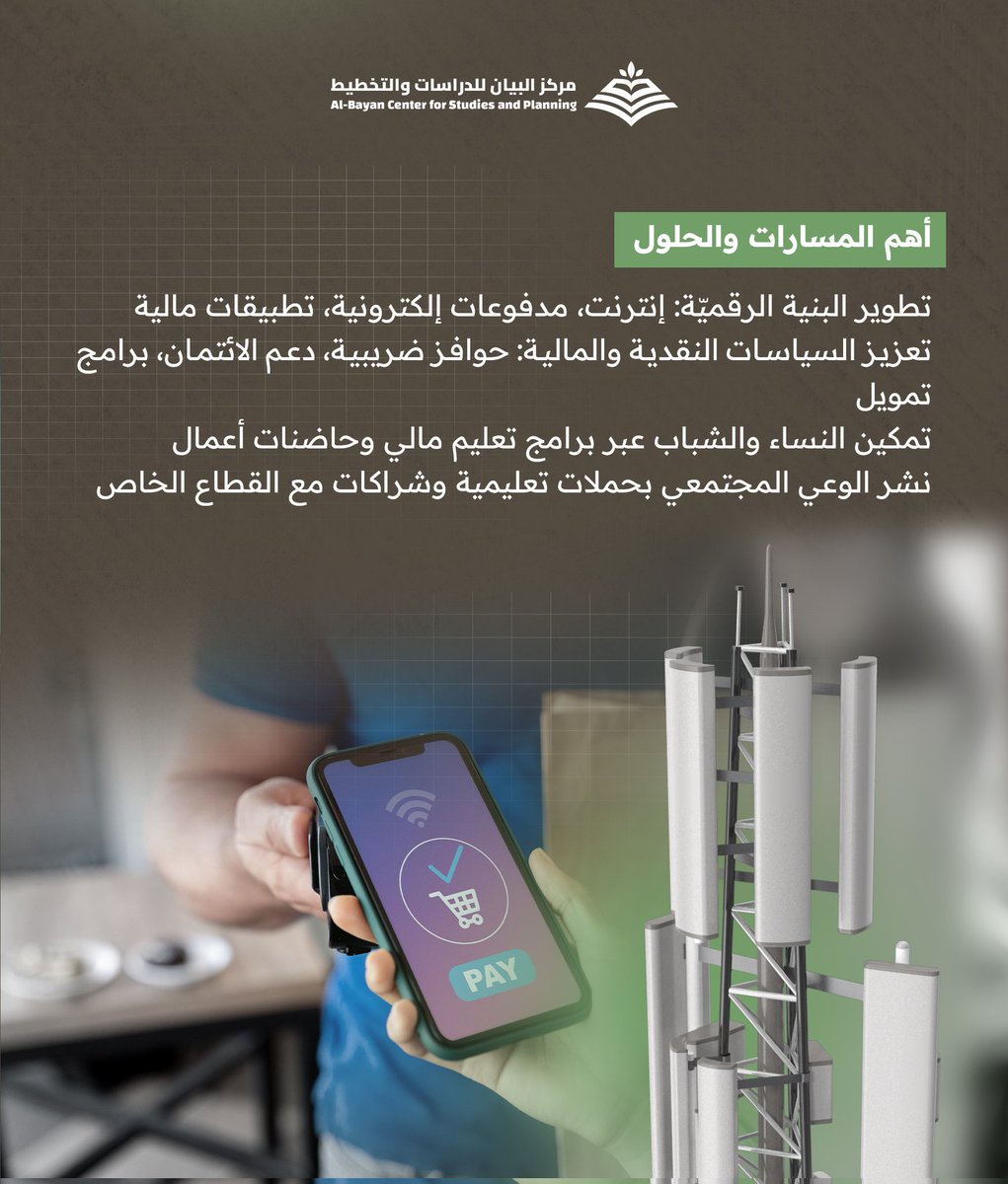 الشمول المالي هو الخطوة الأولى لبناء اقتصاد أقوى ومجتمع أكثر عدالة.
عندما يمتلك الجميع حسابًا مصرفيًا، وخيارات دفع رقمية، وفرص تمويل… تتحوّل الإمكانيات إلى واقع.
من كتاب (مسارات نحو الشمول المالي في العراق). للقراءة والاطلاع، على الرابط: 👇
bayancenter.org/2025/09/14374/