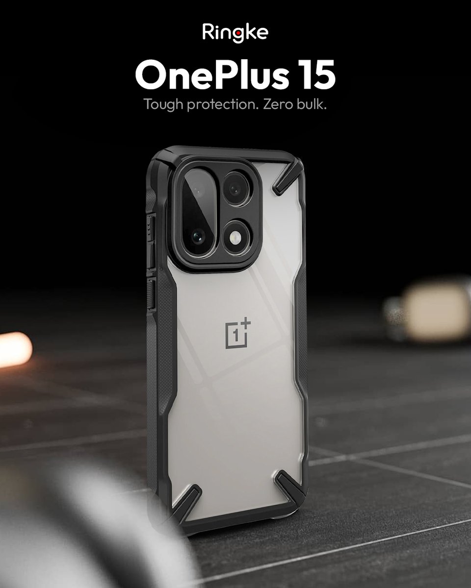 ringkeindia's tweet image. Available Now! Unleash rugged protection for your OnePlus 15 🔥 The all-new Ringke Fusion-X &amp;amp; Onyx cases bring bold design, shock-proof durability, and a flawless fit. Stay protected. Stay stylish. 📷 

ringke.co.in/collections/on… 

#RingkeIndia #FusionX #RingkeOnyx #OnePlus15Case