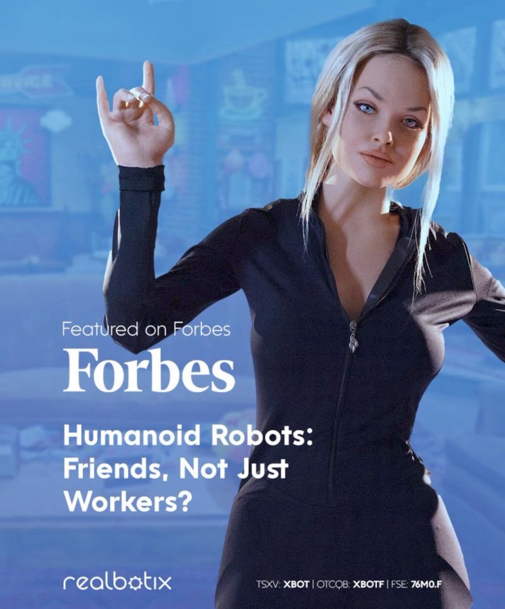 #RobotStocks under $1 🤖

Realbotix Corp. ( $XBOTF ) 
Develops Human-Like Robots with #AI to be friends with humans.♥️

Artificial Intelligence Technology
( $AITX ) Robot Dogs for Security.🐕‍🦺

#stockmarket #stocks #Nasdaq $BYND #nvidia $NVDA #hellokitty #mrbeast #elon Robotaxis