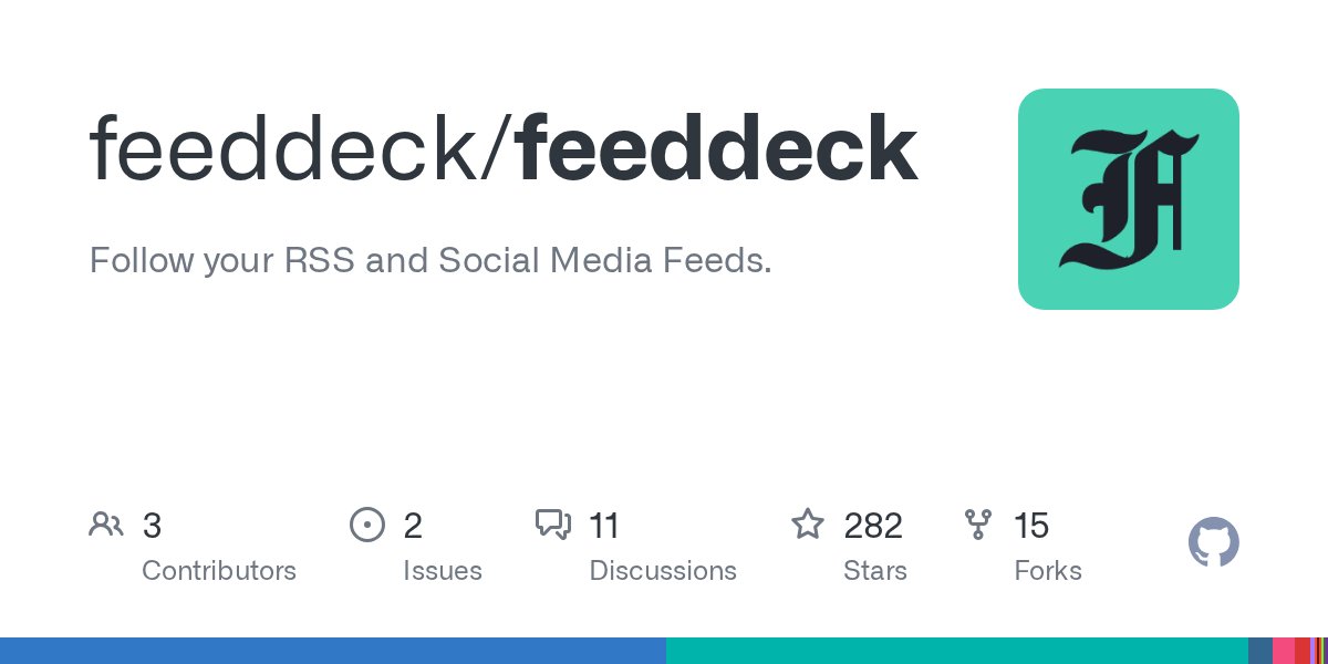 SharkRating's tweet photo. Streamline your online content with FeedDeck 📱 - the open-source, cross-platform feed reader that consolidates your favorite RSS, social, and podcast sources in one unified dashboard. #OpenSource #FeedReader #ProductivityTool

FeedDeck solves the proble… https://t.co/teYHgJcOIz https://t.co/2hOpisjTB2