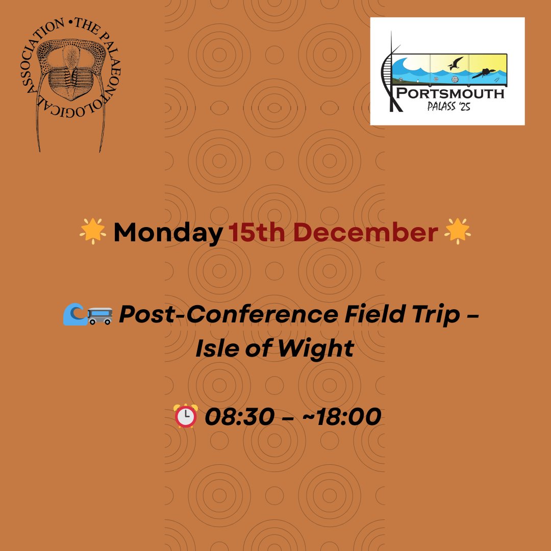ThePalAss's tweet image. 🌟Monday, 15th December🌟

🌊🚌 Post-Conference Field Trip – Isle of Wight
⏰ 08:30 – ~18:00

#PalAss25 #fieldtrip #isleofwight #uk 🇬🇧