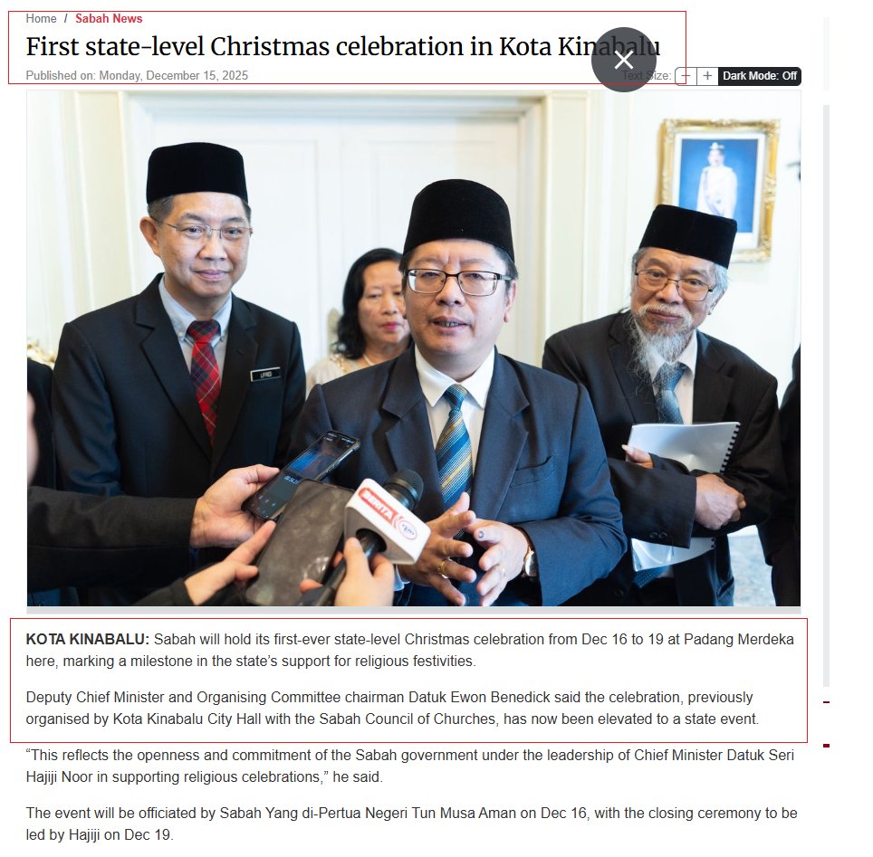 jameschin110's tweet photo. Direct result of #PRNSabah.
I must say, I was surprised that this was not a state event in the first place.
Better late than never!
#MerryChristmas #Sabah #Sarawak #Malaysia https://t.co/v59BLSGTZJ