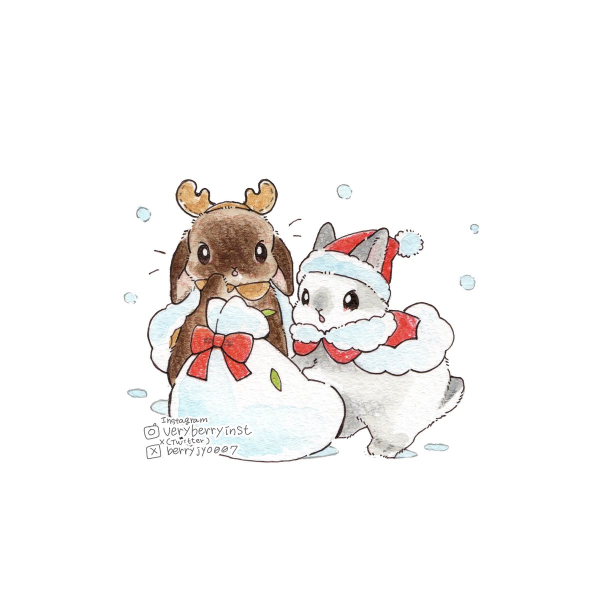 「うさぎさんのクリスマス プレゼントから おいしそうな香りがする…」|VeryBerry うさぎ星さん4/8-9出展のイラスト