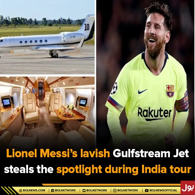 BOLNETWORK's tweet photo. Lionel Messi’s lavish Gulfstream Jet steals the spotlight during India tour https://t.co/SXkrUghxC1
#GulfstreamJet #BOLNews https://t.co/OEptLaojDz