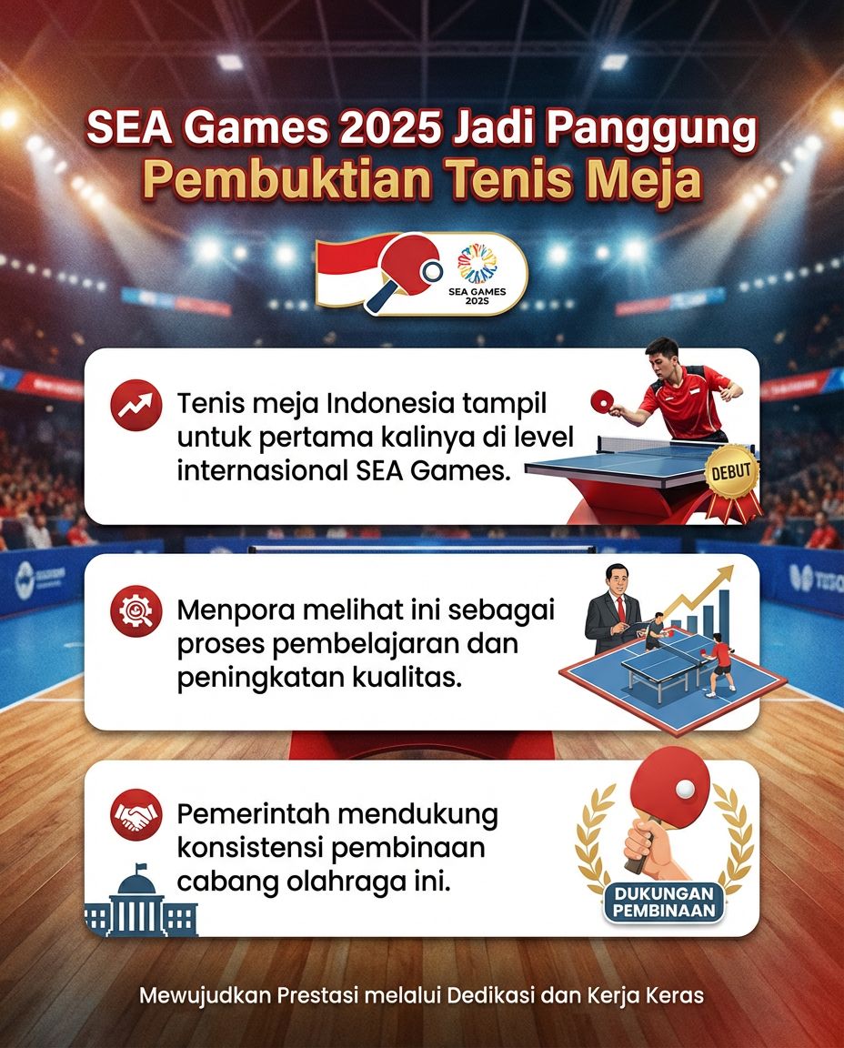 maniakupdate_'s tweet photo. Menpora Erick menyebut tampilnya tenis meja di SEA Games 2025 Thailand sebagai lembaran baru di level internasional. Ini jadi awal penting untuk pengembangan cabang tenis meja ke depan.
#berita #kemenpora #menporafu #erickthohir https://t.co/YwmlkdgakC