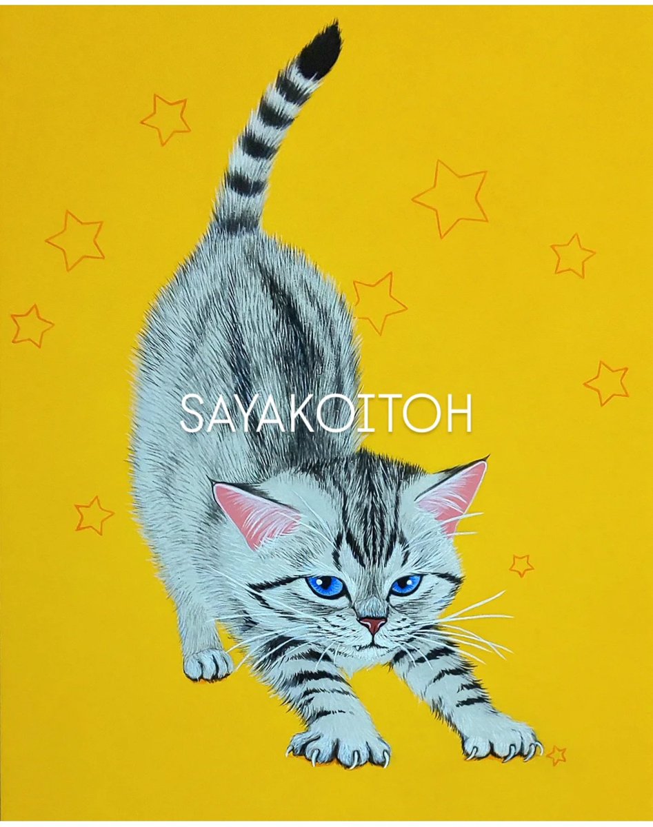 伊藤清子 SAYAKO ITOH 子猫 cat 日本画 直筆 サイン入り 額付き 伊藤清子 SAYAKO ITOH 子猫 cat 日本画 直筆 サイン入り 額付き 伊藤
