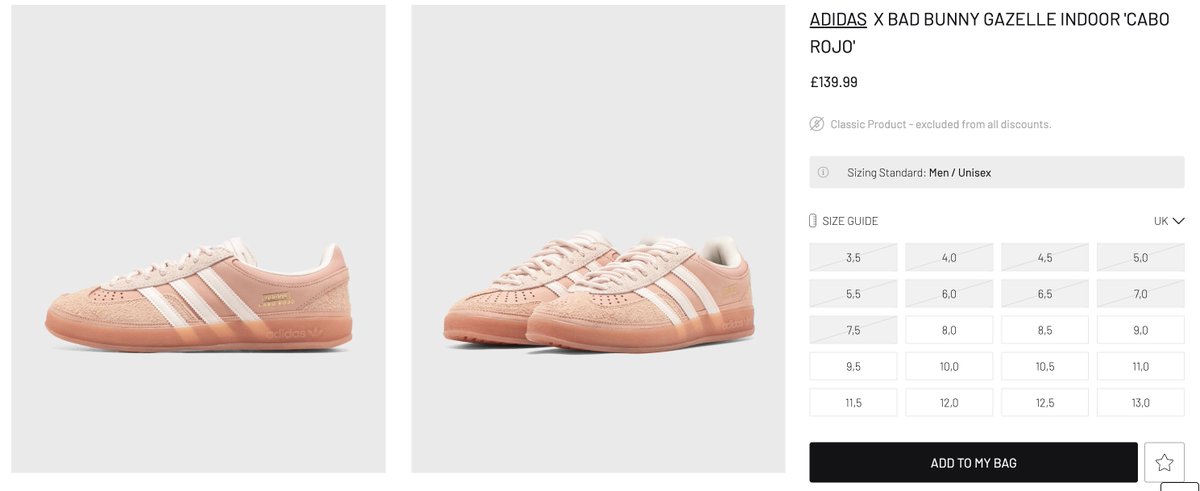 ImagesByStashed's tweet image. ad: Bad Bunny x adidas Originals Gazelle Indoor 'Cabo Rojo' restock at BSTN
UK: tidd.ly/4rXmvXB
FR: tidd.ly/4qaujng
DE: tidd.ly/3XRZbgf
ES: tidd.ly/49b9z93
NL: tidd.ly/4rTa6nH
IT: tidd.ly/3KZL5Xa