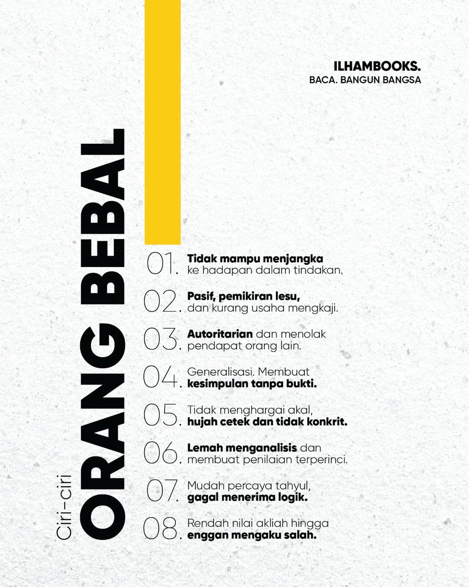 Bebal itu bukan bodoh.
Bebal itu enggan mengkaji, suka buat simpulan tanpa bukti, mudah percaya apa yang sedap di telinga, dan tak mahu mengaku salah walaupun terang salah.

Syed Hussein Alatas dah pesan lama, 
Bebalisme adalah parasit.