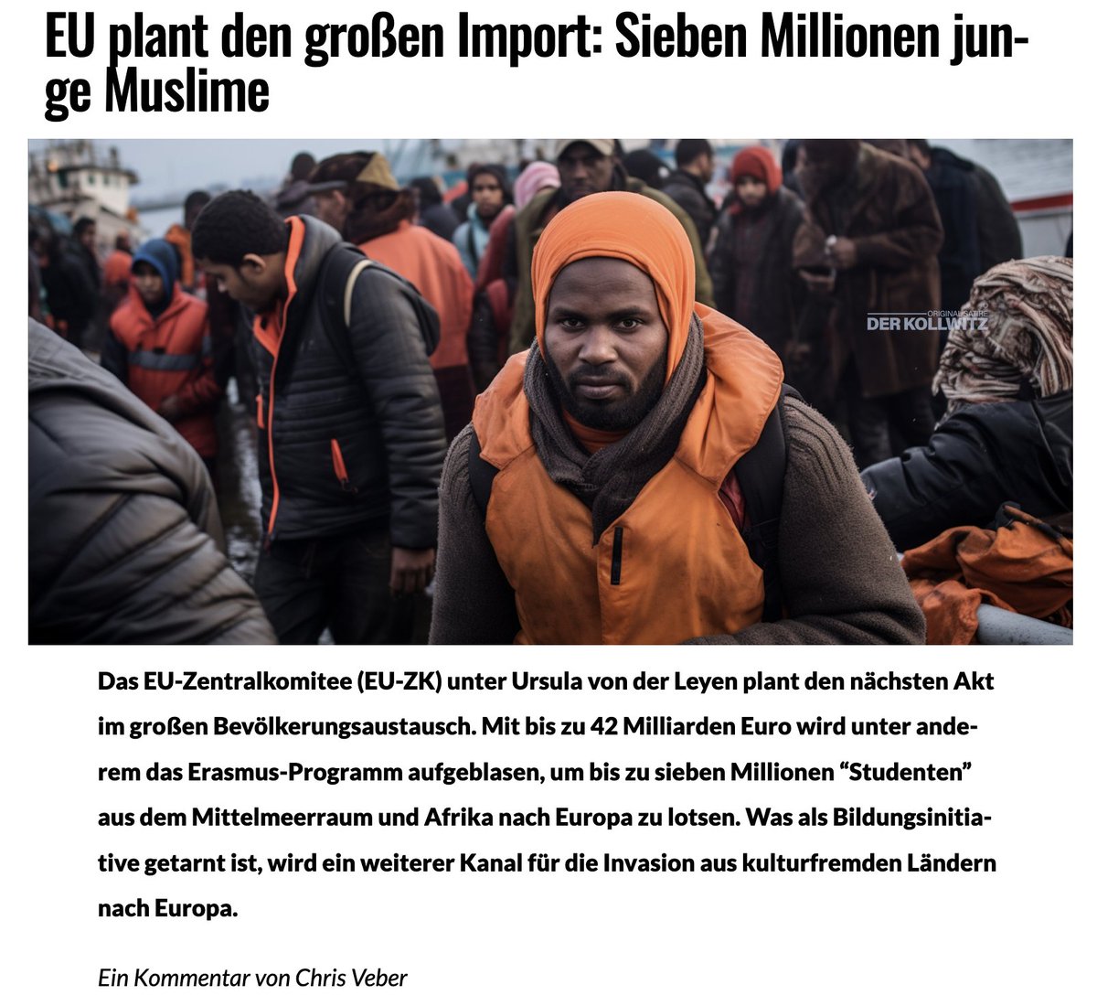 Man muss sich das ganz plastisch vorstellen: Man hat Leute ins Land gelassen, die predigen einfach so in einer Moschee, man solle auf einem Weihnachtsmarkt möglichst viele Menschen mit dem Auto totfahren. Fünf der Muslime beschließen, das in die Tat umzusetzen, und die anderen