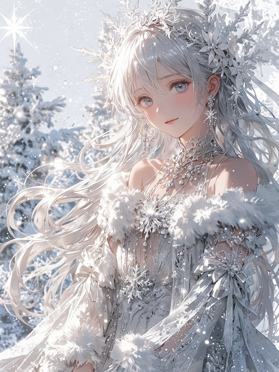 ふらっと参加してみた🤍🤍
#AIホワイトクリスマス
White and silvery whiteで描いてみました