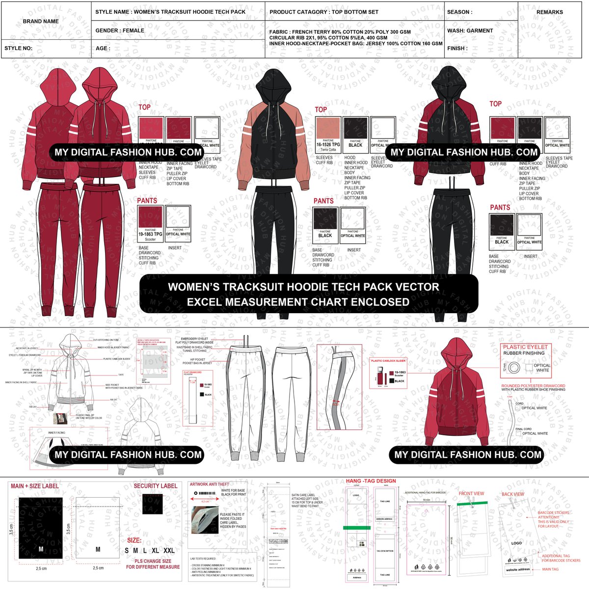 MDFH2024's tweet image. Most womens hoodie tech packs are decorative trash.
Womens Tracksuit Hoodie Techpack Vector + Measurement Chart If your samples come back wrong, it’s not the factory. It’s your tech pack. 
#HoodieTechPack
#WomensTracksuit
#TechPack
#ApparelDesign
#GarmentProduction
#VectorDesign