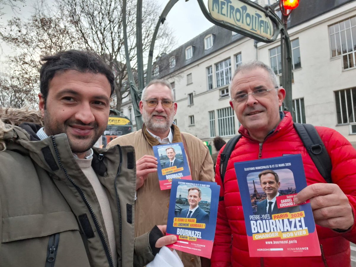 HorizonsParis18's tweet image. Avec nos amis @RE_paris18 sur le terrain 

@pybournazel pour #Paris !

#Municipales2026 #paris18