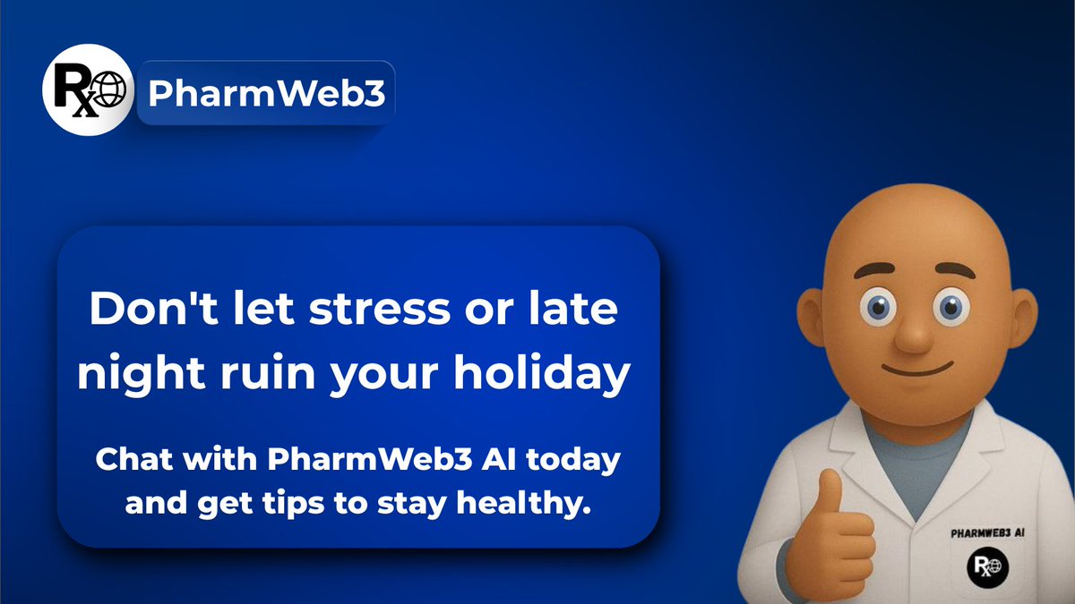 It's that time of the year;Christmas vibes everywhere🎄
Don't let stress or late nights ruin your holiday joy.

PharmWeb3 offers you FREE AI health checks, instant tips &amp; pharmacist consults to stay strong and merry all season.

Click PharmWeb3.com to get started