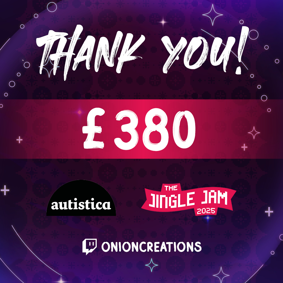 onioncreations's tweet photo. Thank you all so much who tuned in the special #JingleJam collab streams. So happy to see you enjoyed it. I am quite tired, but it was worth it! We finished with an amazing £380! One last thanks to @JoshyWithAPen @iridazed @Sterling_Ivy_ @NeshyLegacy for accepting my invitation. https://t.co/ukc0Wce96s