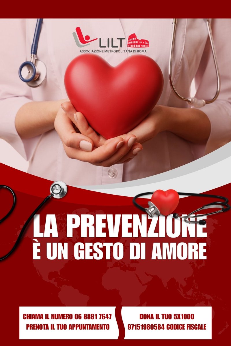 🎗️ La prevenzione è un gesto d’amore.
Azioni semplici possono salvare vite.

💛 Sostieni LILT Roma e aiutaci a promuovere prevenzione e diagnosi precoce.
💚 Insieme facciamo la differenza.

#LILTRoma #Prevenzione #DonaOra #ViviInSalute