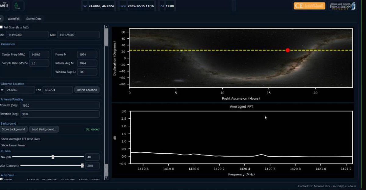 اطلقت جامعة الأمير سلطان <a href="/PSU_RUH/">جامعة الأمير سلطان</a> بالتعاون مع <a href="/ManartRiyadh/">منارة الرياض الفضائية</a> #منارة_الرياض_الفضائية التابعة للجمعية السعودية لهواة اللاسلكي منصة لمشاهدة ومراقبة اشارة المجره من خلال التلسكوبات الراديوية بالجامعة.
وذلك ضمن جهودها المحلية والدولية في #علوم_الاتصالات_والفضاء.