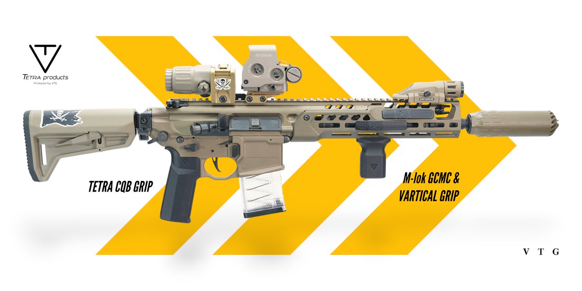 TETRA products】 12度のアグレッシブな角度が特徴のTETRA AR CQB GRIP