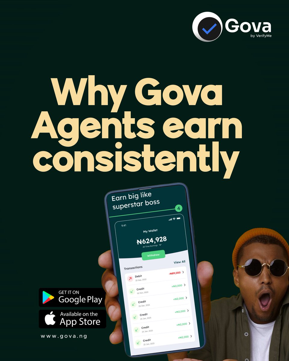 GovaNigeria's tweet photo. Build your credibility. Grow your income.
#TrustedAgents #TrustedAgents #govaapp #EarnSmart #SmartHustle https://t.co/HnpltUc0Is