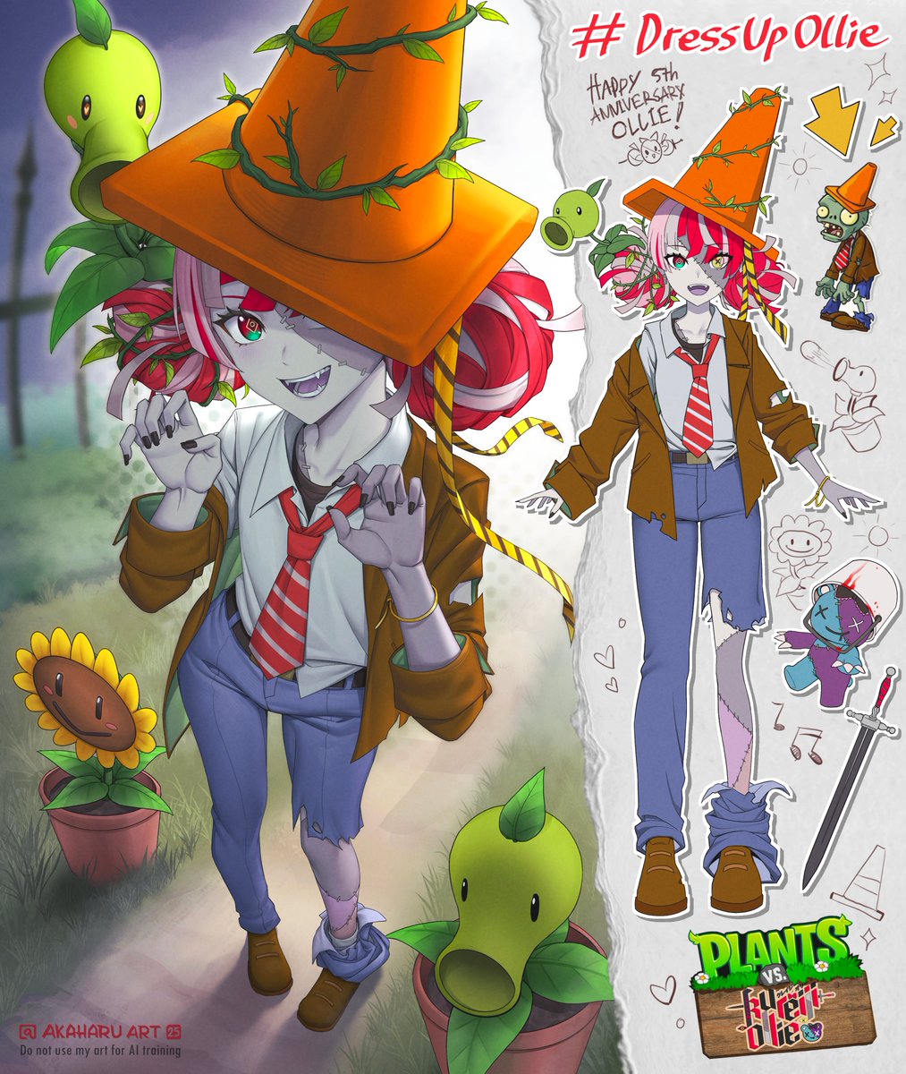 Plants vs Kureiji Zombie🌿🧟‍♀️✨
#graveyART #DressUpOllie