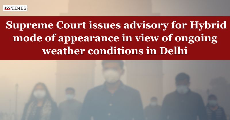scconline_'s tweet photo. Supreme Court issues advisory for Hybrid mode of appearance in view of ongoing weather conditions in Delhi
by @X_tremeThinker
Read More Here- https://t.co/60pdcCaCTq
#HybridMode #Hybridmodeofappearance #SCadvisory #supremecourtregistry #scconline #SCC #legalnews #legalknowledge https://t.co/UbznjxTLMe