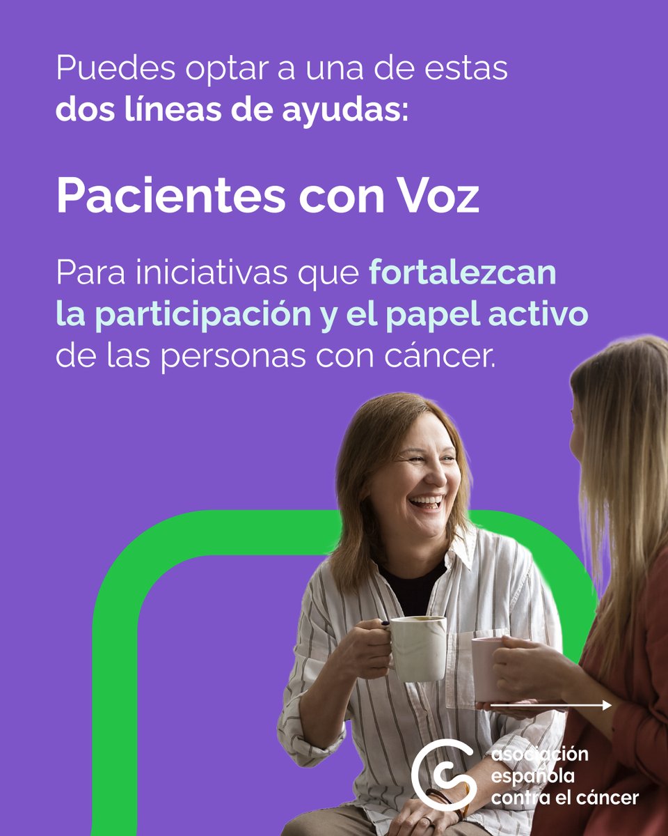 ContraCancerEs's tweet photo. En la convocatoria “Pacientes con Voz” apoyamos a entidades que impulsen la participación, formación y empoderamiento de pacientes, integrando su voz en la atención y en las políticas públicas sobre cáncer. https://t.co/Tng1FgKqUp
#RedDeImpacto https://t.co/mU3UG5ZVo9