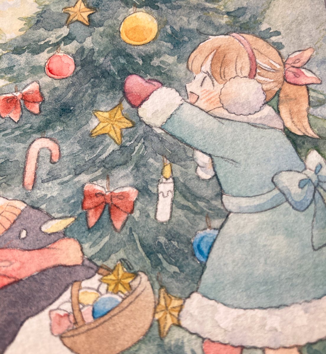 進みました🎄🐧 #透明水彩