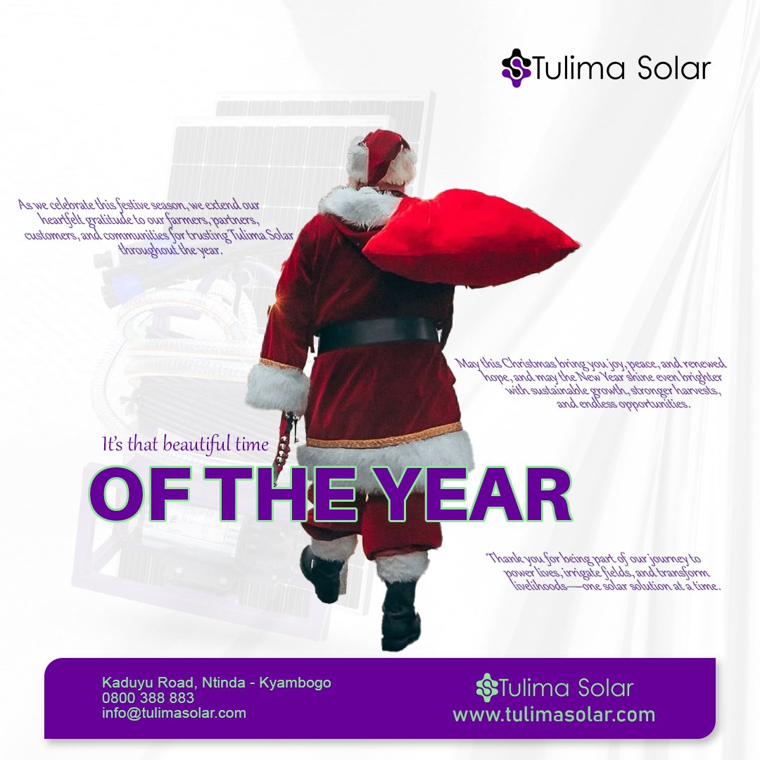 It’s that beautiful time of the year
As we reflect on another incredible year at Tulima Solar, we are filled with gratitude for our amazing team, partners, and customers who made it all possible. It’s been a year of progress, passion, and purpose—powering communities, supporting