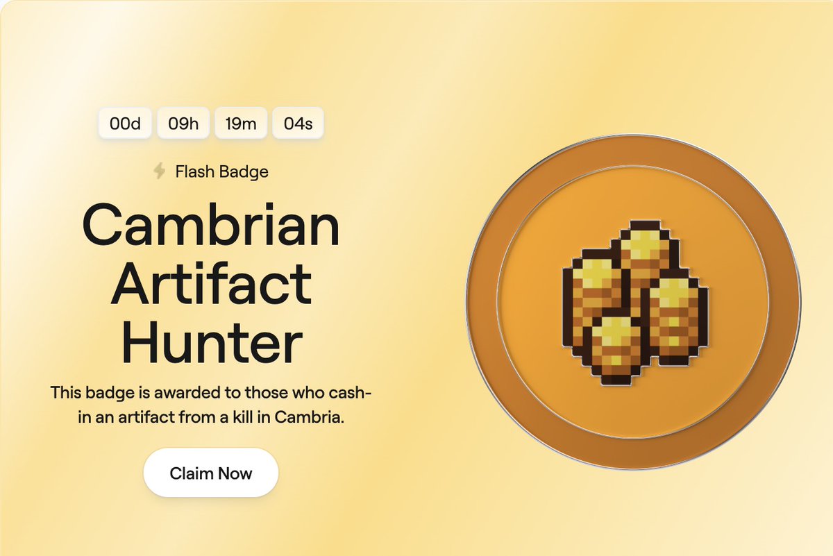 💥菜鸟速看！几分钟0撸Abstract徽章

作为资深游戏菜鸟，本人终于赶在最后1天拿到 <a href="/AbstractChain/">Abstract</a> 新徽章，如释重负的感觉。

据我观察，目前大部分教程喊你去T3杀怪，但实际情况是T3区域能量消耗非常快，新手很可能没拿到面具就没能量了。

如果你是新手，正被 <a href="/playcambria/">Cambria</a>