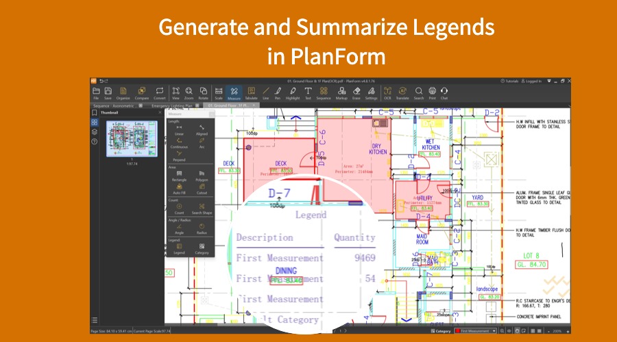PlanFormPDF's tweet photo. 📷 PlanForm Tip: Quickly generate &amp; summarize all measurement legends: assign categories, measure, then use the Legend tool to auto-create a summary. Easy tracking for all your measurements! 📷
https://t.co/T6Jm7Ifjcy #PlanForm #CostEstimating #QuantityTakeoff #quantity #OCR https://t.co/QDhjQ6fEUZ