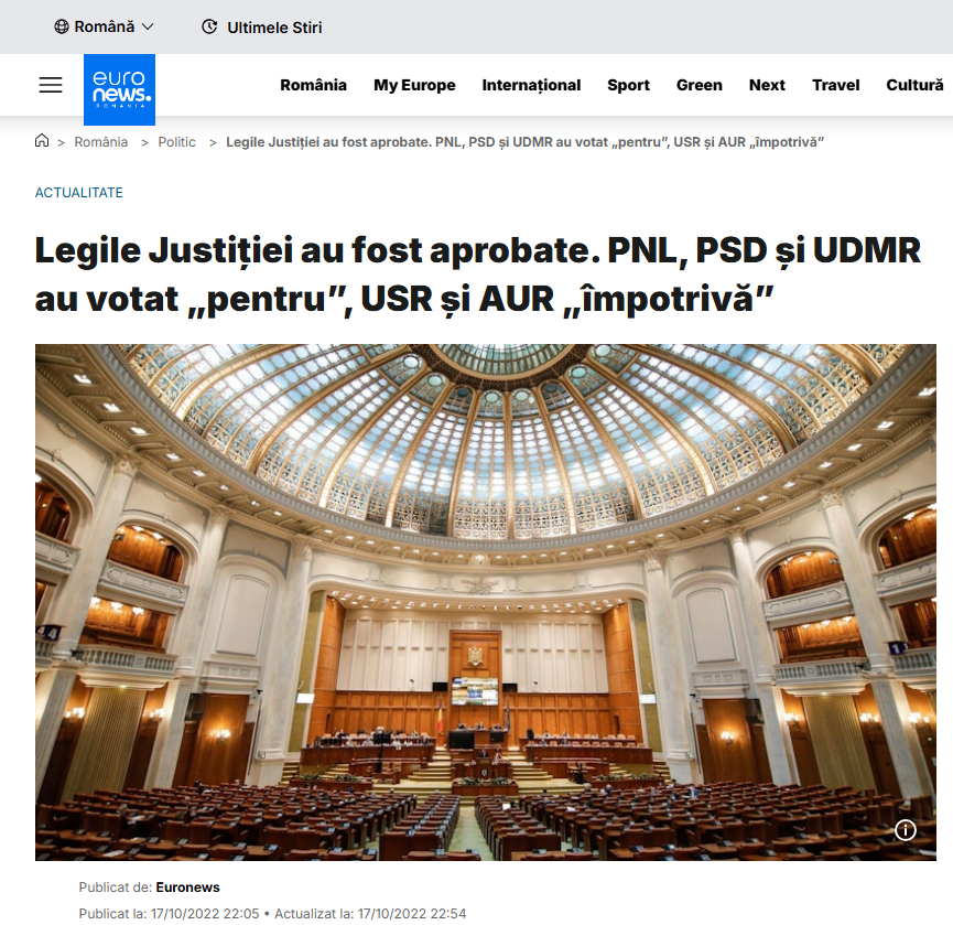 DannCtin's tweet photo. Cu emotii puternice ni se arata ca Justitia Romaneasca e "capturata". Cine oare a capturat-o si ce se doreste a se intampla odata cu lansarea acestei dezbateri in spatiul public?

1. Partidele care au votat pentru schimbarea Legilor Justitiei in 2022 nu au nicio pozitie oficiala vis-a-vis de scandal. Pe langa aceasta, 3 dintre ele reprezinta Puterea Executiva actuala, fiind in Guvern si in Coalitia de Guvernare. 

2. Partidele care au votat impotriva sunt singurele care au luat o pozitie oficiala. USR clar pro acest demers, AUR se 'urca' pe acest val impingand motiunea de cenzura impotriva Guvernului si propunand reforma totala (un clasic al opozitiei).

3. Protestele continua in strada, dar din punctul meu de vedere, fara cerinte clare.

4. Se cere, totusi, demisia sefilor de la CAB si ICCJ + Predoiu, doar ca acuzatiile aduse sunt demontate de lege si de regulamentele de functionare ale acestor institutii. 

5. Documentarul Recorder a starnit emotie, dar acuzatiile au primit raspuns cu documente justificative, in cadrul conferintei de presa CAB.

6. Sunt convins ca sunt probleme mari in Justitie, dar cred ca acestea vin din subdimensionarea aparatului de Justitie si din infrastructura invechita a acestui sistem. 

Oare nu sunt si alte probleme importante ce planeaza asupra romanilor? De ce a devenit aceasta, brusc, cea mai importanta problema? 
#JustitieCapturata #DocumentarRecorder