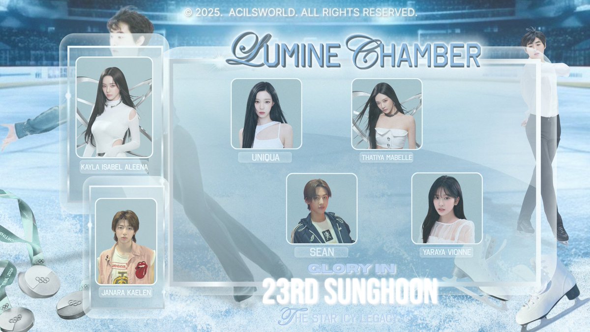 acilsworld's tweet image. ⠀ 
𝗧𝗵𝗲 𝗦𝘁𝗲𝗹𝗹𝗮𝗿𝘀 
✶ @wintlr, Uniqua 
✶ @zyihuo, Thatiya Mabelle 
✶ @seongheoyn, Sean 
✶ @yujit, Yaraya Vionne
 ⠀