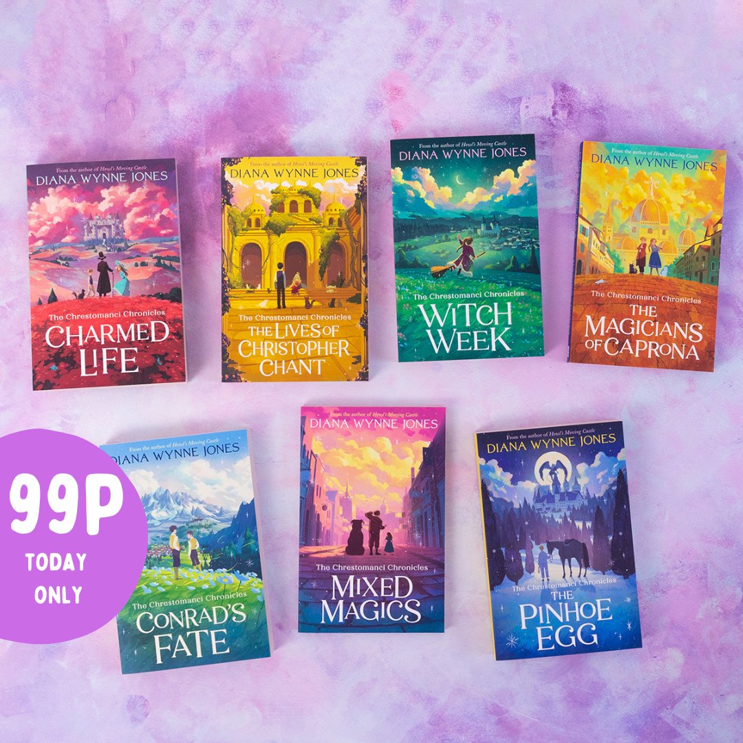 HarperCollinsCh's tweet photo. All Diana Wynne Jones 99p for TODAY ONLY! 🏰✨☁️⚡
Get your dreamy deal for your Diana Wynne Jones obsession! https://t.co/NX6G3C8Dsb

#DianaWynneJones #HowlsMovingCastle #ChrestomanciChronicles #FireandHemlock https://t.co/XujPOBycTV