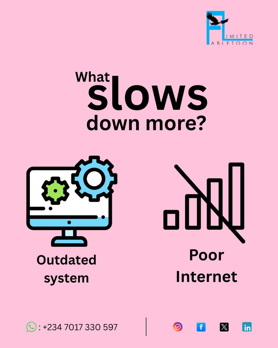 FabletoonA's tweet photo. What slows down more? 
Poor Internet or Outdated Systems?

Comment below 👇 — we’ll show you how to fix both.

#WebHosting #CloudHosting #BusinessOnline 
#DigitalPresence #LaunchOnline #GrowWithTech https://t.co/ua37DtALas
