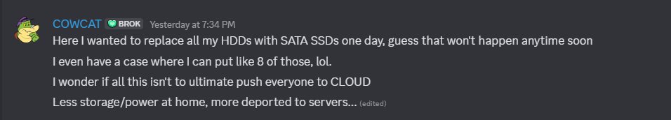 Exactly what I was saying yesterday...

The scariest thing is many people are OKAY with it, like Apple fanboys don't see the issue of having next-to-no storage because "I have iCloud"