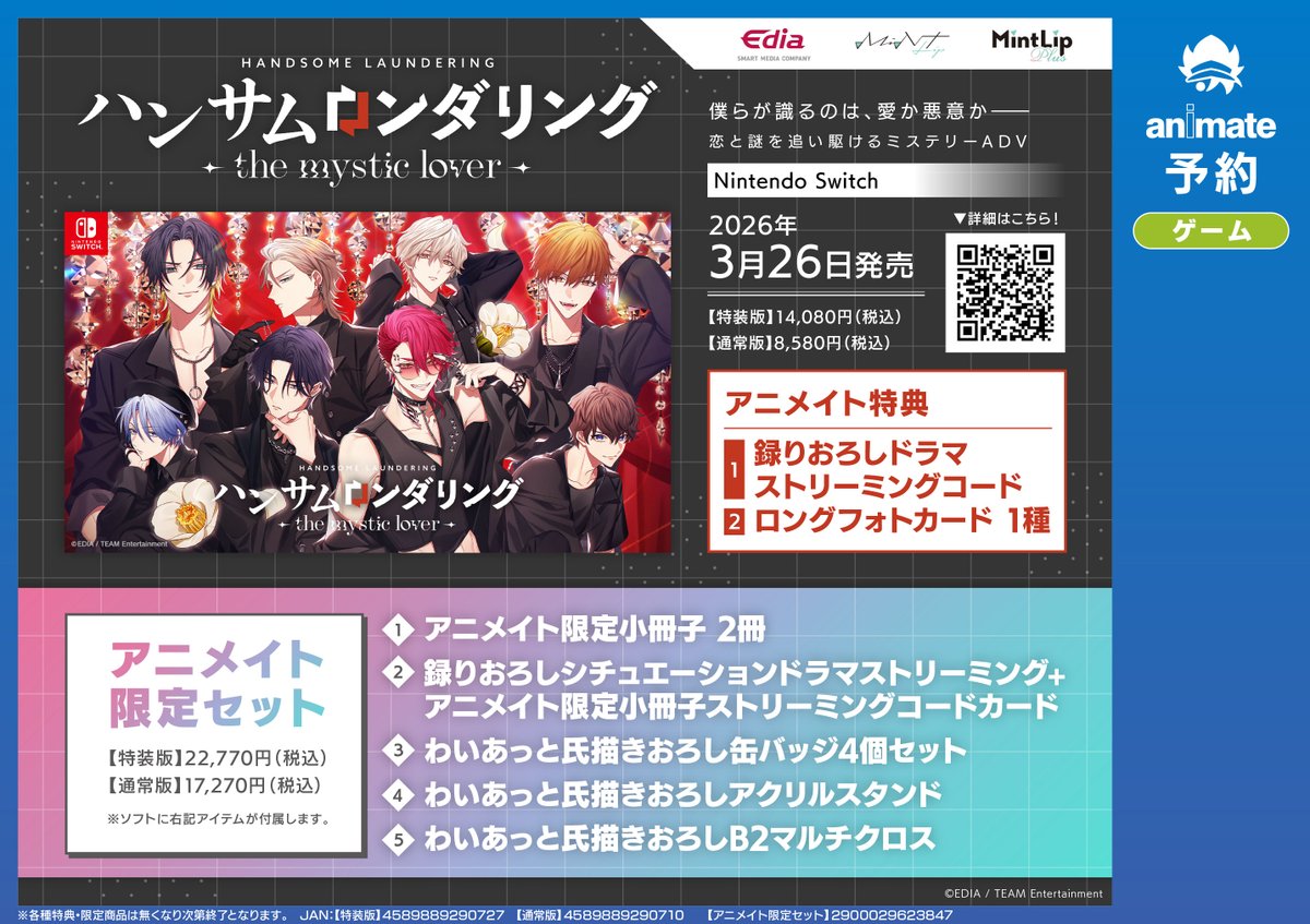 Nintendo Switch]ハンサムロンダリング -the mystic lover- アニメイト