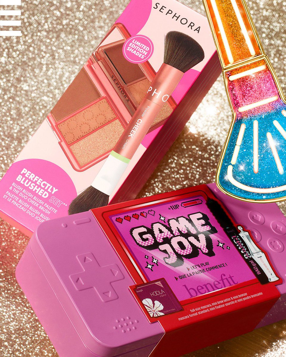 SephoraTurkiye's tweet image. 🎁✨
💫 Sephora Collection Perfectly Blushed
Set – Blush Blush Blush paleti &amp;amp; çift taraflı
allık fırçası​

💫 Benefit Gamejoy seti​

Sadece Sephora'da.​

#SephoraTürkiye #SephoraCollection #Benefit