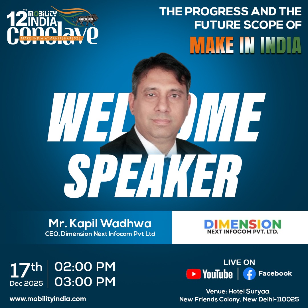 mobilitymag's tweet image. A #WarmWelcome to Mr. Kapil Wadhwa at #12thMobilityIndiaConclave2025

More about event: mobilityindia.com/12th-Mobility-…

@dimension_next_ #DimensionNext @mobilitymag @SwapanR56454932 #12thMobilityExcellenceAwards2025 #Mobility #mobilityindia #mobilityindiamagazine