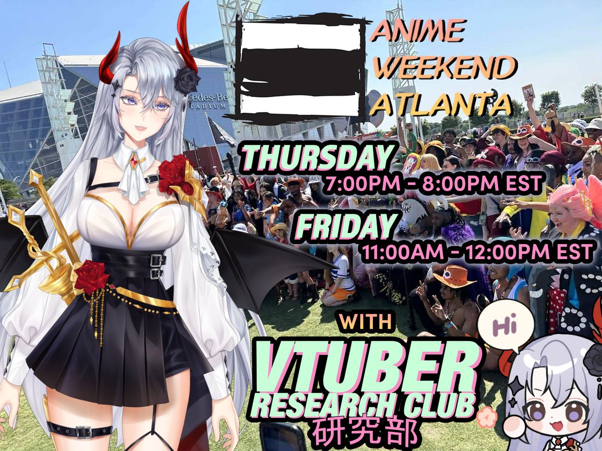 velorinavamp's tweet photo. 🫵ARE YOU GOING TO #animeweekendatlanta #AWA ON DECEMBER 18-21?! I HAVE SOME VERY EXCITING NEWS 4 YOU!!  ヾ(o✪‿✪o)ｼ

I will be attending virtually thanks to the folks at the #VtuberResearchClub!! You will get to meet THIS SELF-PROCLAIMED VAMPIRE EXTRAODINAIRE on their remote-controlled screen robot!

I'll be roaming the convention floor for these two days:
Thurs, Dec 18th at 7:00PM - 8:00PM EST
&
Fri, Dec 19th at 11:00AM - 12:00PM EST

Hope to see you! 💕
#vtuber