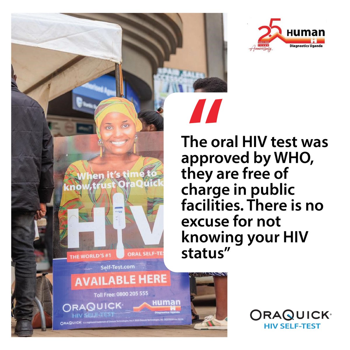 newvisionwire's tweet photo. AD

Knowing your HIV status has never been easier.
OraQuick oral HIV tests are approved by WHO and are free in public health facilities.
There is no reason to wait, take the test and know your status today.

#OraQuick #HIVSelfTest #KnowYourStatus https://t.co/vXrZ95G5bP