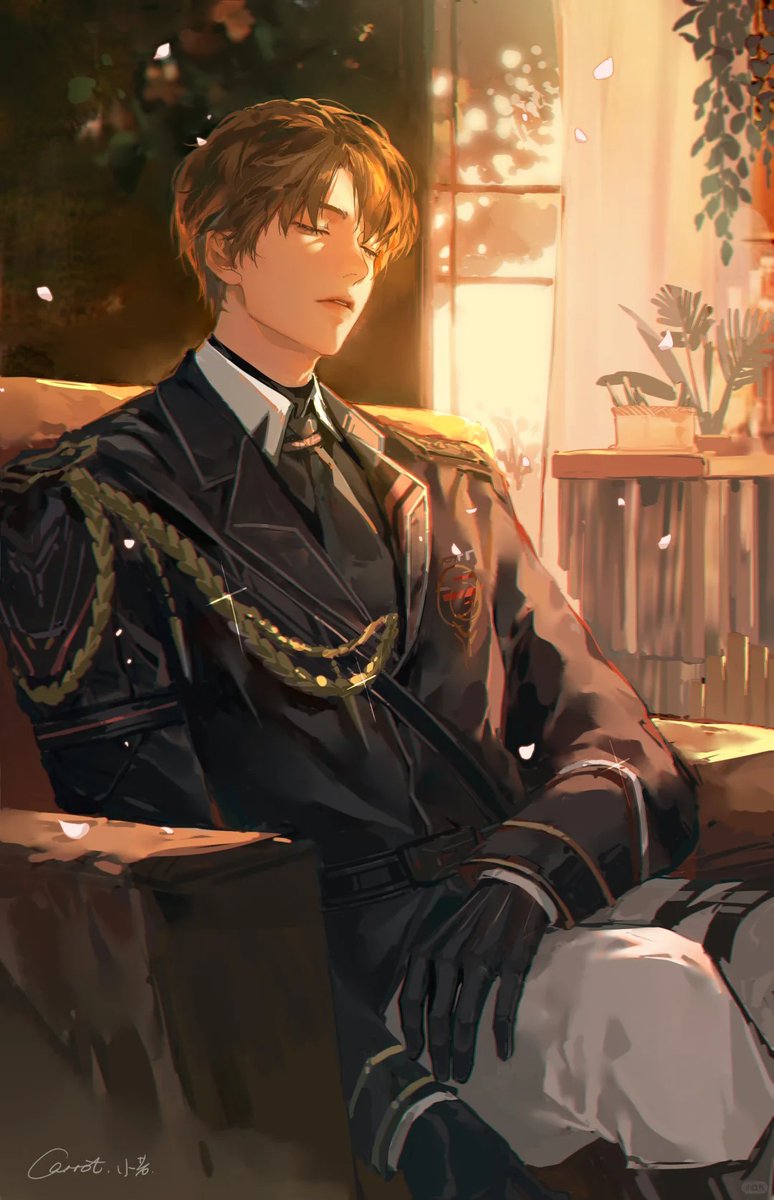 珍しくうたた居眠りしてる執艦官💤

cr.小若_Carrot（rednote）
∘⋆⊱───˖⋅✧☆✧⋅˖───⊰⋆∘

#LoveandDeepspace
#恋と深空 #マヒル #Caleb
#恋と深空好きな人と繋がりたい